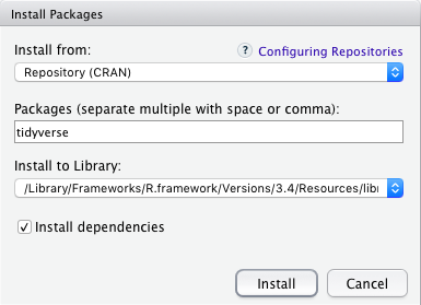 How to install an R package with the RStudio interface